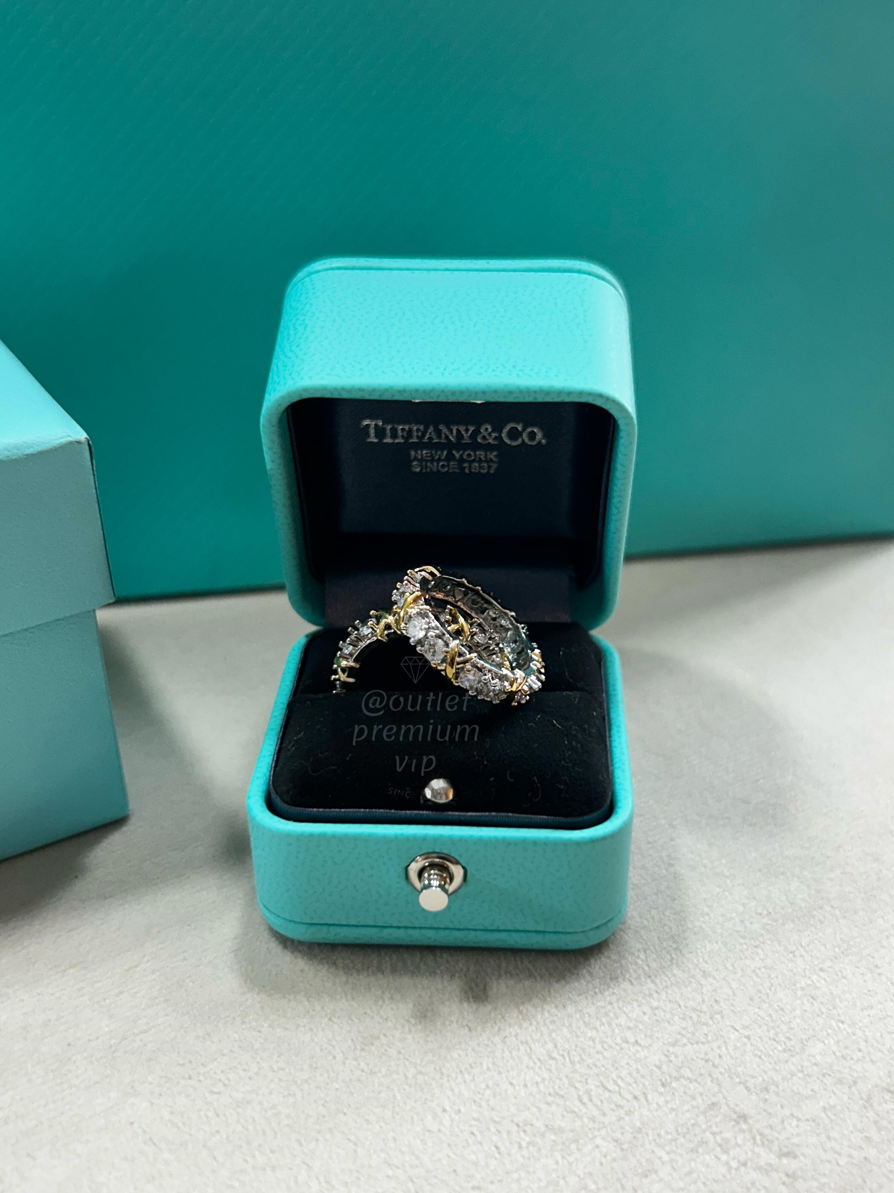 Anel aliança Sixteen Stones tiffany