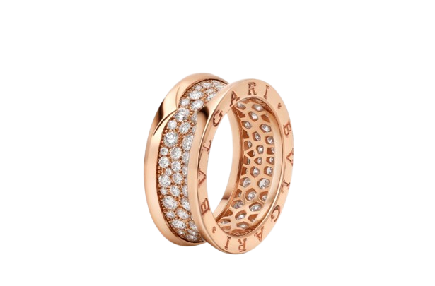 Anel BVLGARI Ouro Rosé com Diamantes