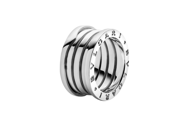 Anel bvlgari Ouro branco bzero1 molas flexiveis