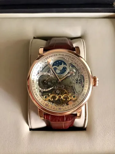 Relógio Patek Esqueleto Automático Base Eta Skeleton