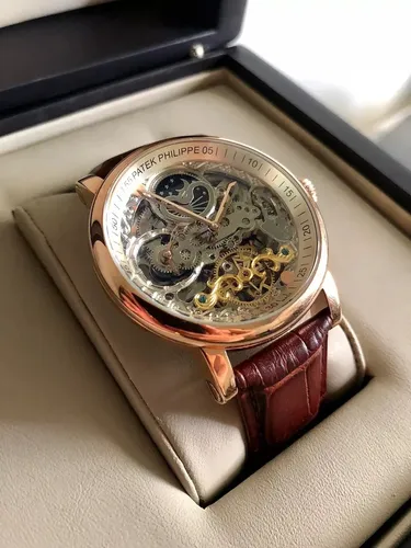 Relógio Patek Esqueleto Automático Base Eta Skeleton