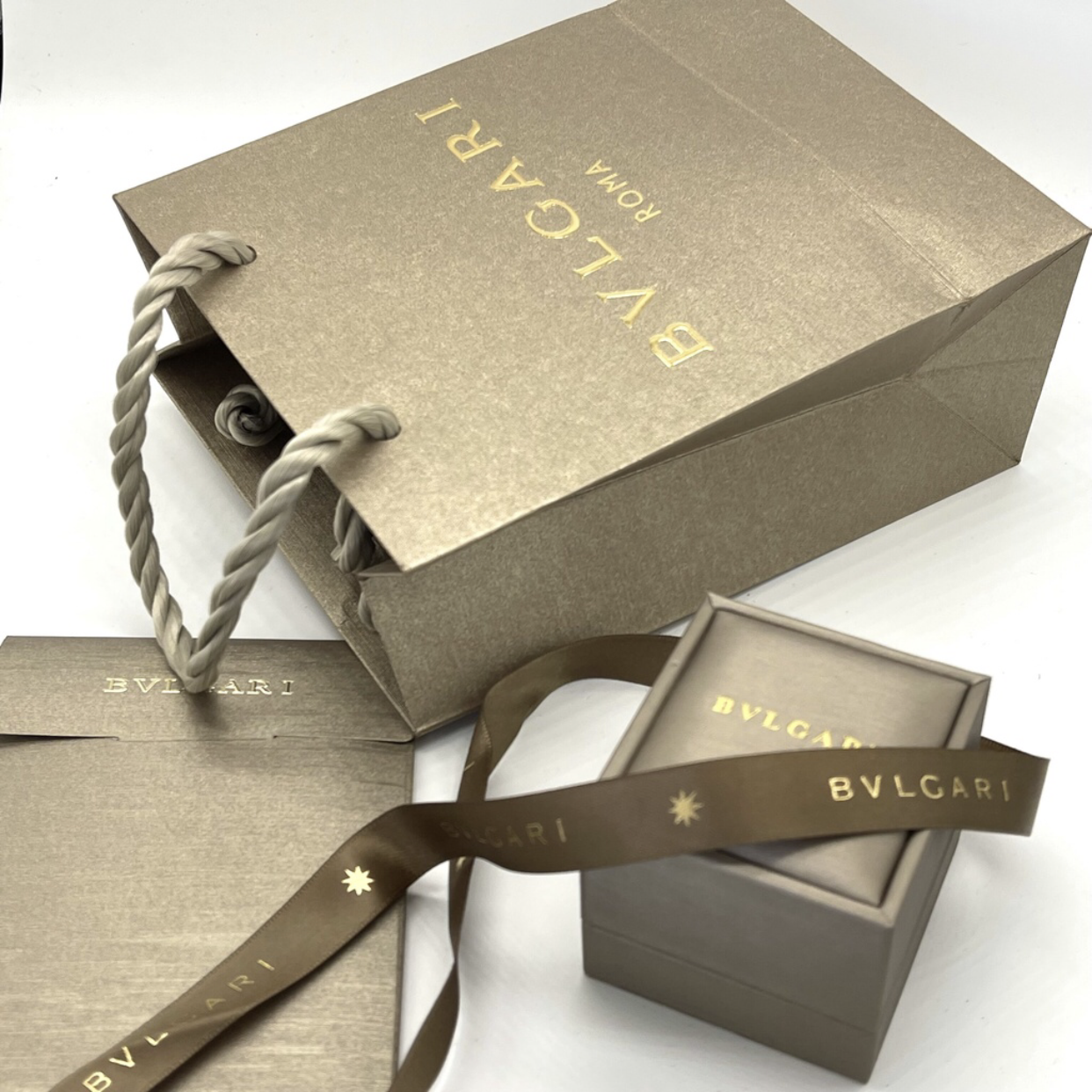 caixa e sacola bvlgari para anel kiti original bvlgari