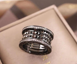 Anel Bvlgari Rock Preto Luxo