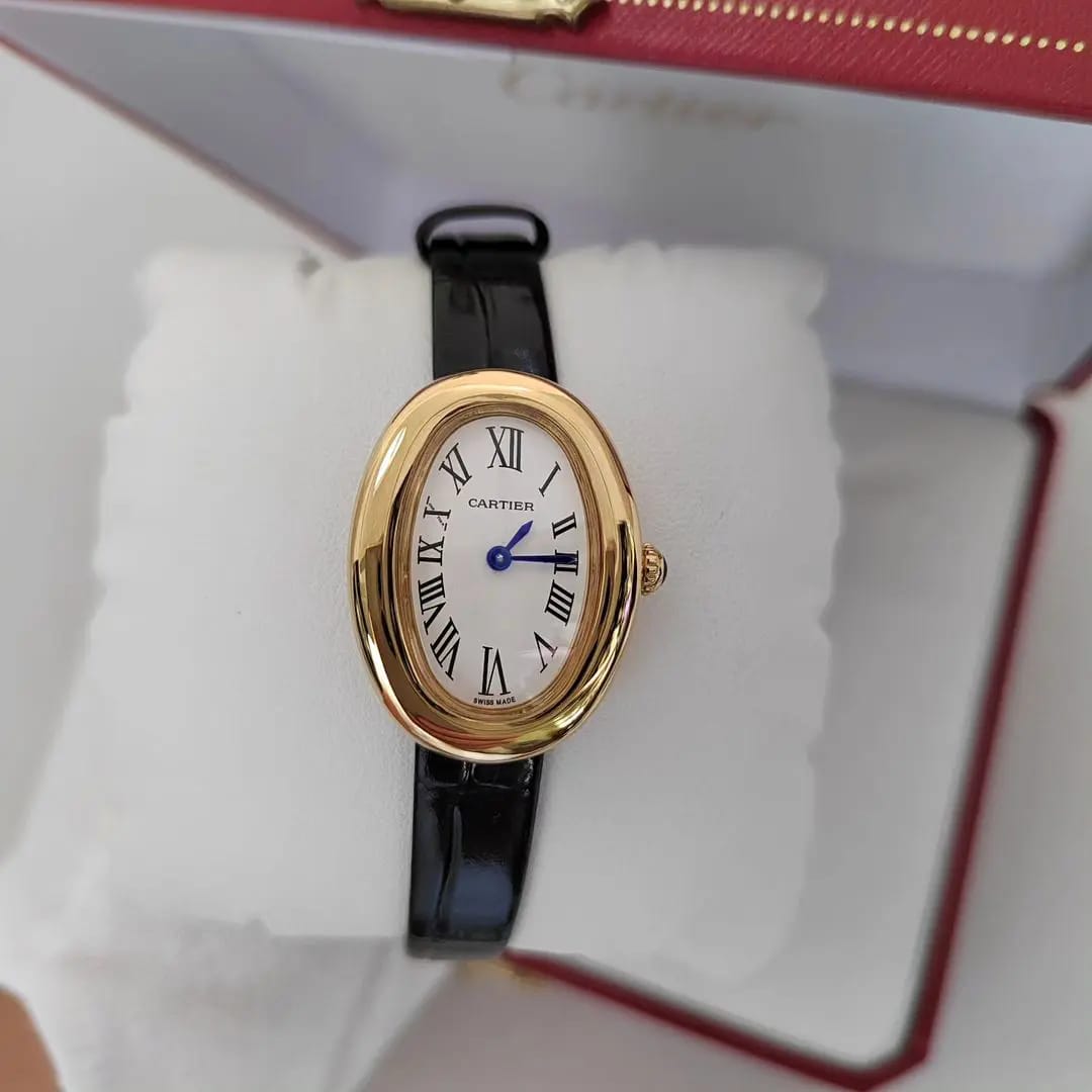 Relogio Cartier Baignoire pulseira de couro