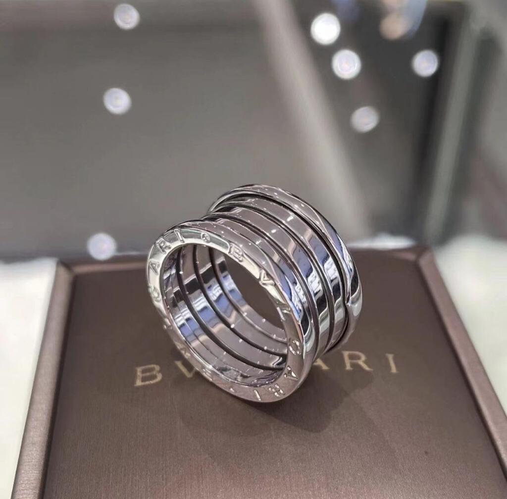 Anel bvlgari Ouro branco bzero1 molas flexiveis