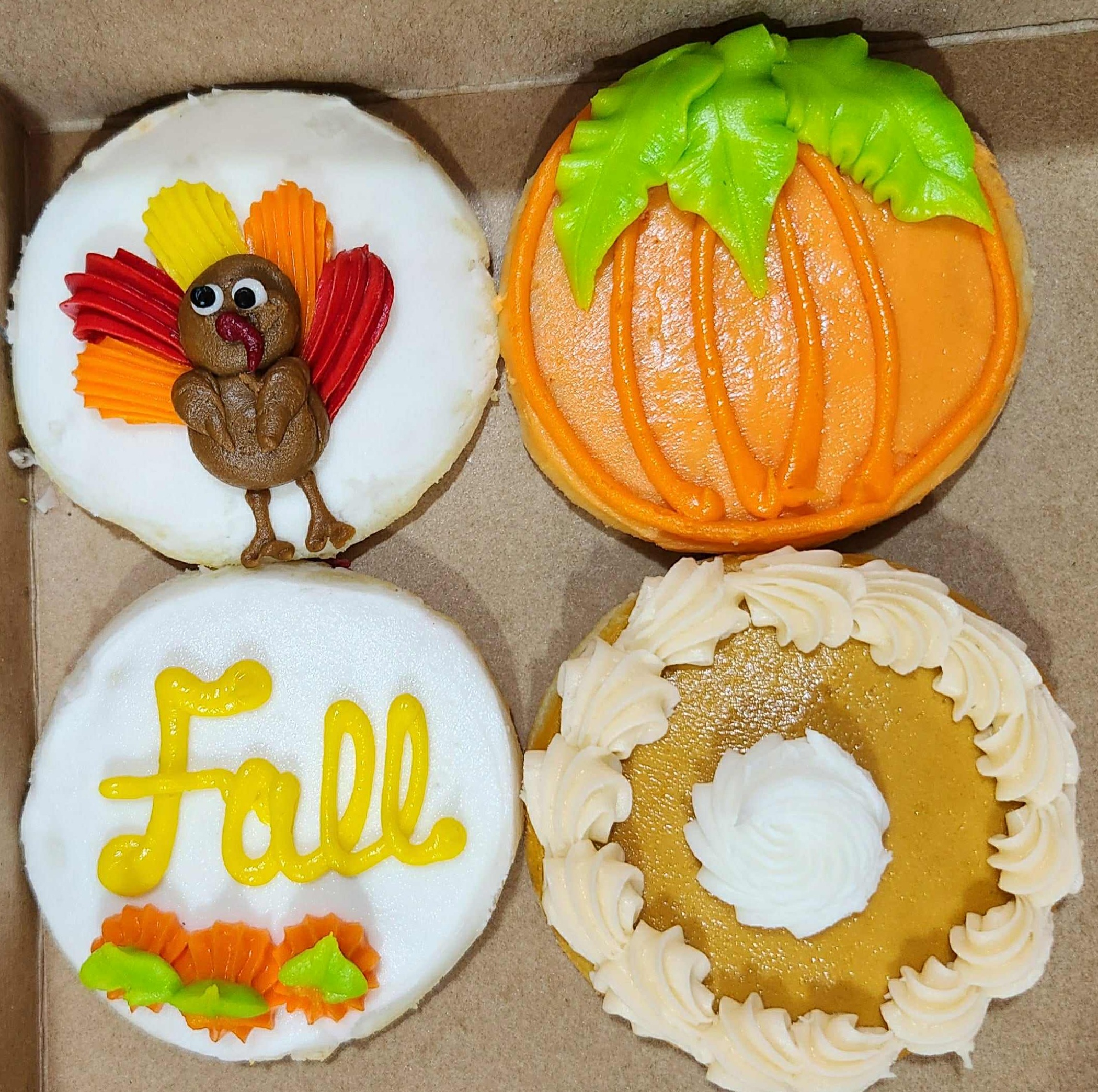 1 Dozen Thanksgiving Cookies Round 1.  Final Order Date November 9, 2025,  ready for pick up at 13011 120th Ave, Ottumwa during Enchanted Forest on 11/21/24 or 11/22/24 or delivered by 4-H'er.