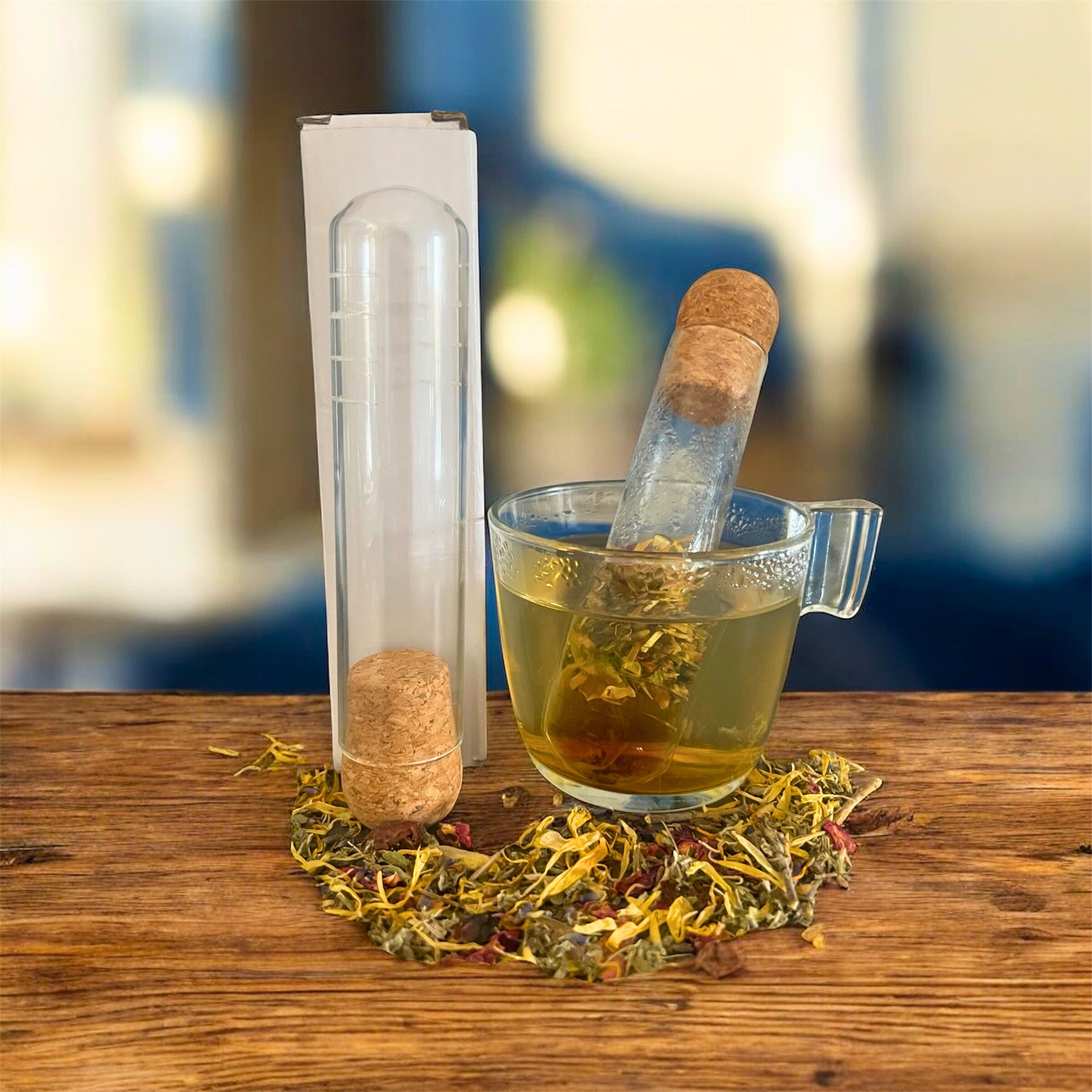 Glass Tube Tea Infuser with Cork Lid
