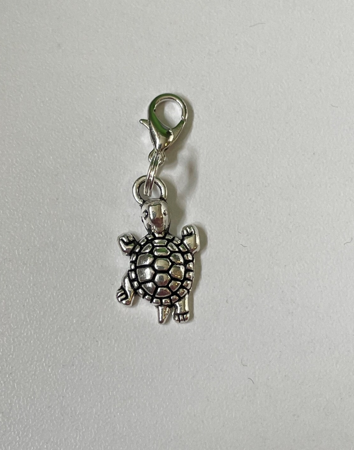 Silver Tortoise Turtle Charm Stitch Marker | Charm Bracelet addition | Key Chain addition