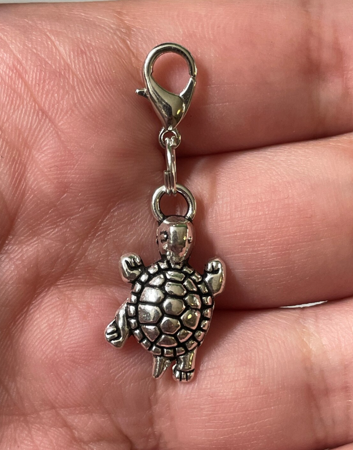 Silver Tortoise Turtle Charm Stitch Marker | Charm Bracelet addition | Key Chain addition