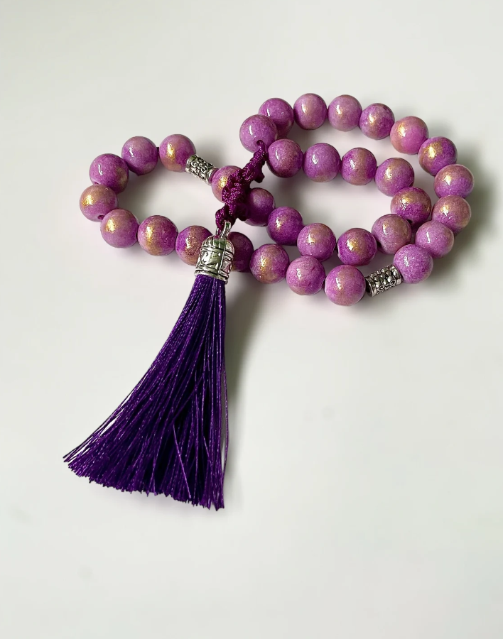 33 Golden Purple Jade Tasbih | Masbaha