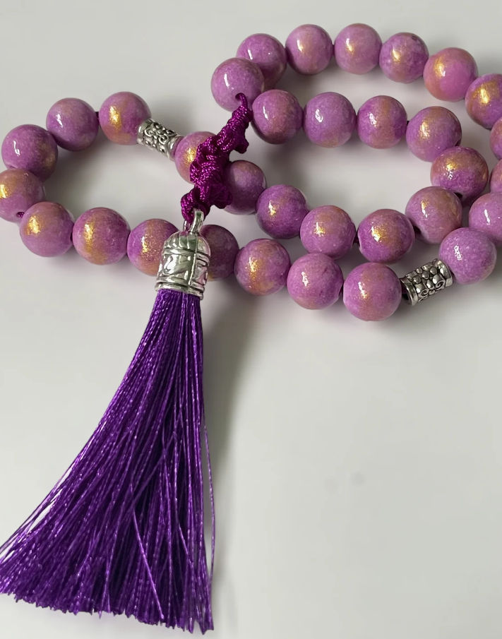 33 Golden Purple Jade Tasbih | Masbaha 