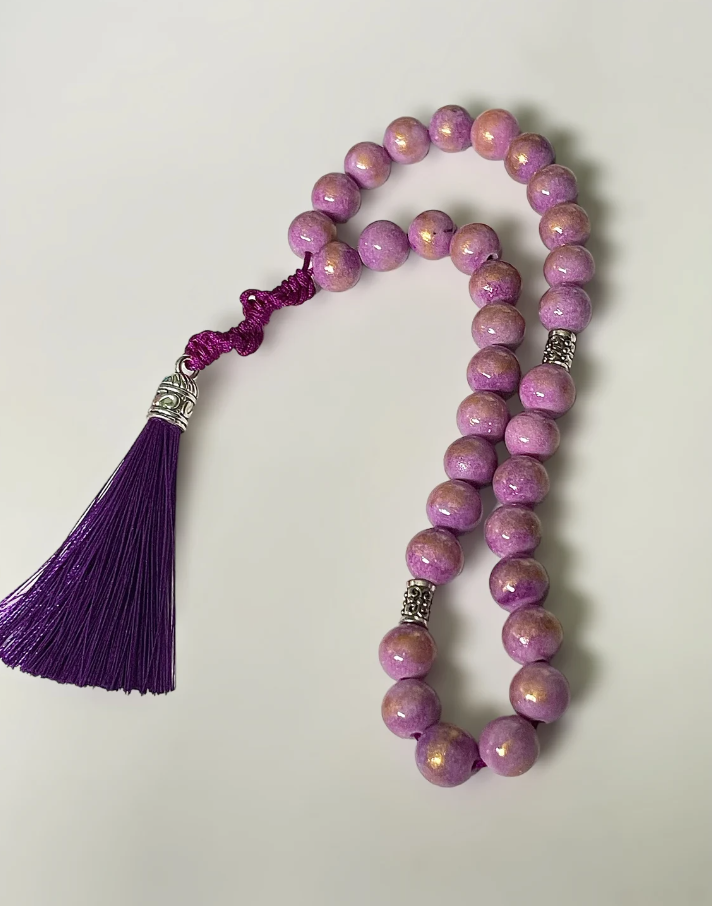 33 Golden Purple Jade Tasbih | Masbaha 