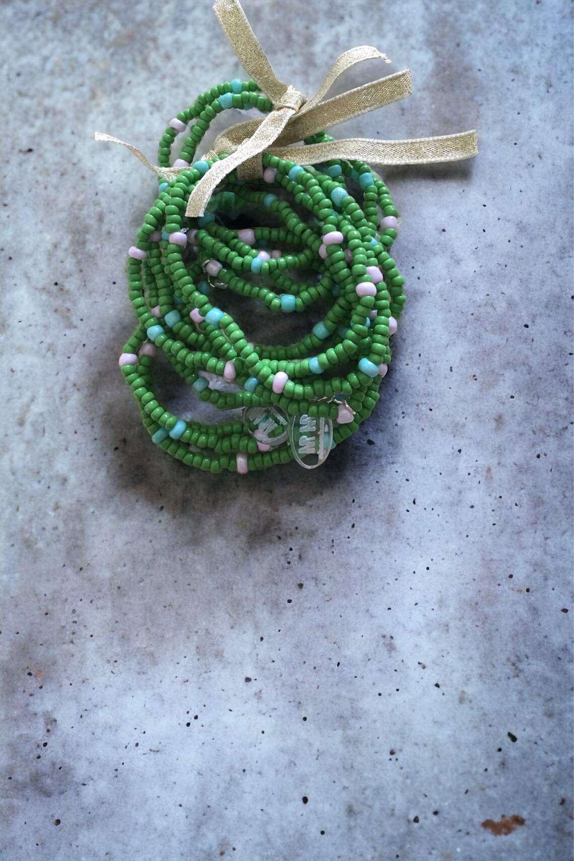 3 pack - Green, Pink and Cayan Seed Bead Bracelet