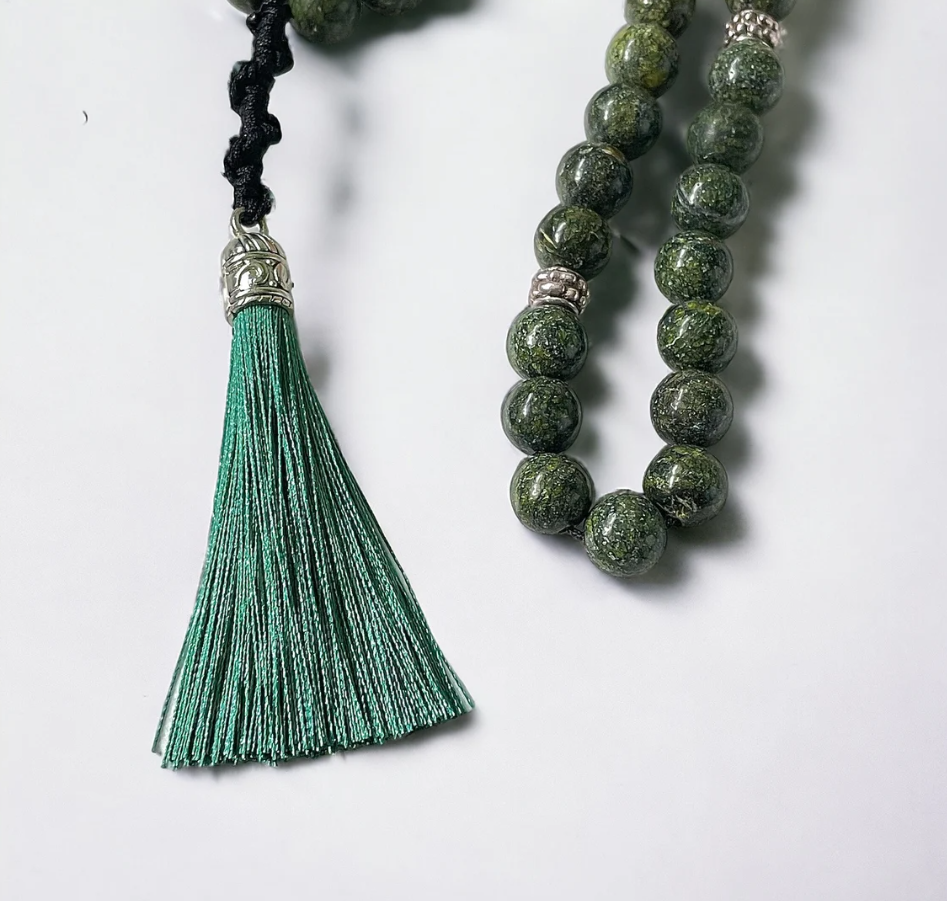 33 Green African Jasper Masbaha | Tasbih