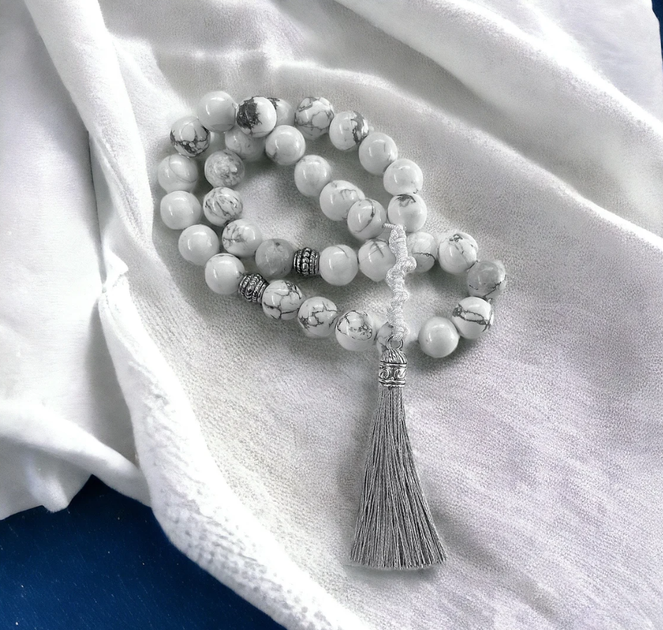 33 White Grey Howlite Masbaha | Tasbih