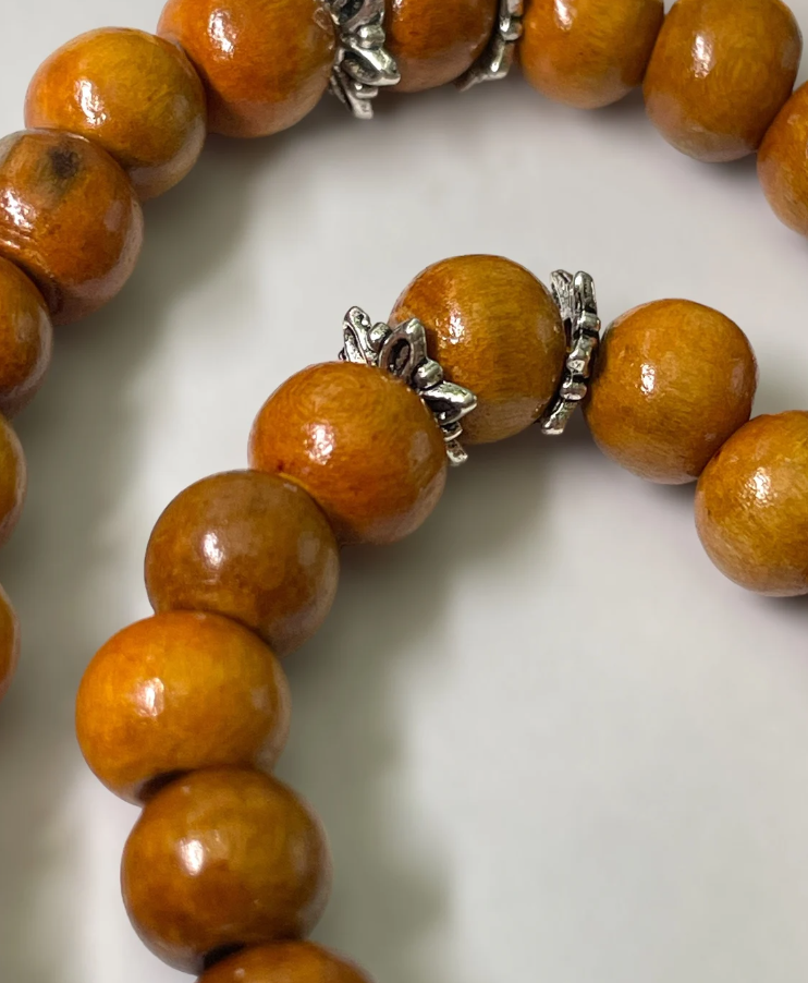 99 Yellow and Orange Wood Tasbih | Masbaha