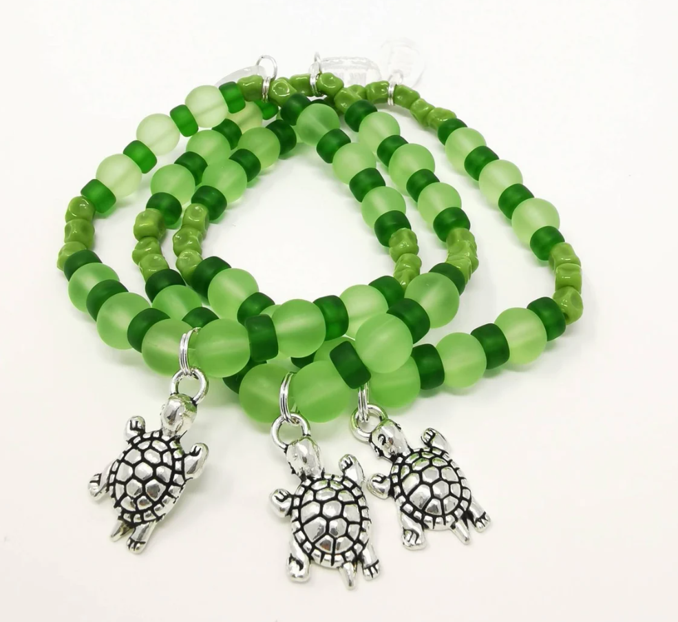 All the Greens Sea Turtle Charm Bracelet
