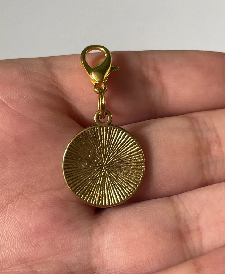 Antique Gold Cupped Clock Charm Stitch Marker | Charm Bracelet addition | Key Chain addition