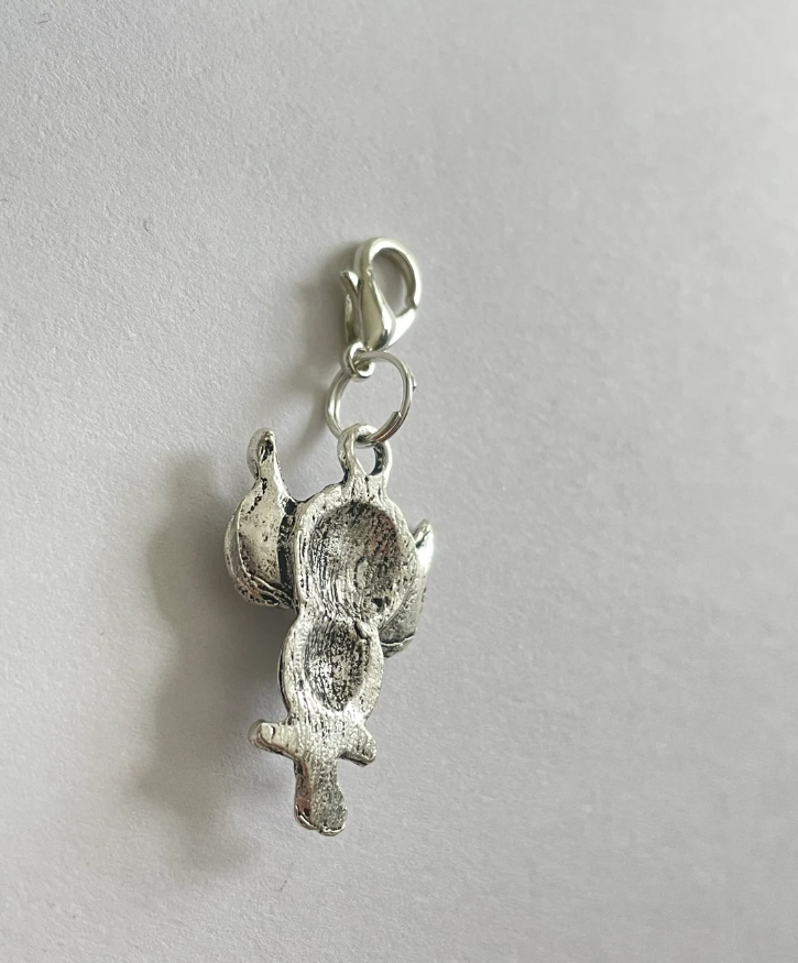 Silver Big Eye Owl Charm Stitch Marker | Charm Bracelet addition | Key Chain addition