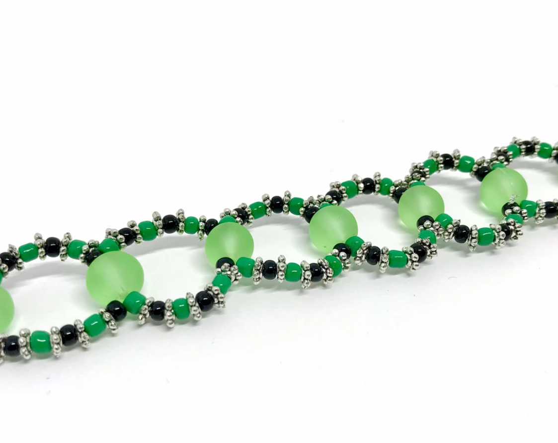 Black and Green Loop Choker Necklace