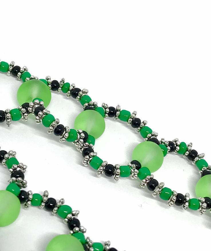Black and Green Loop Choker Necklace