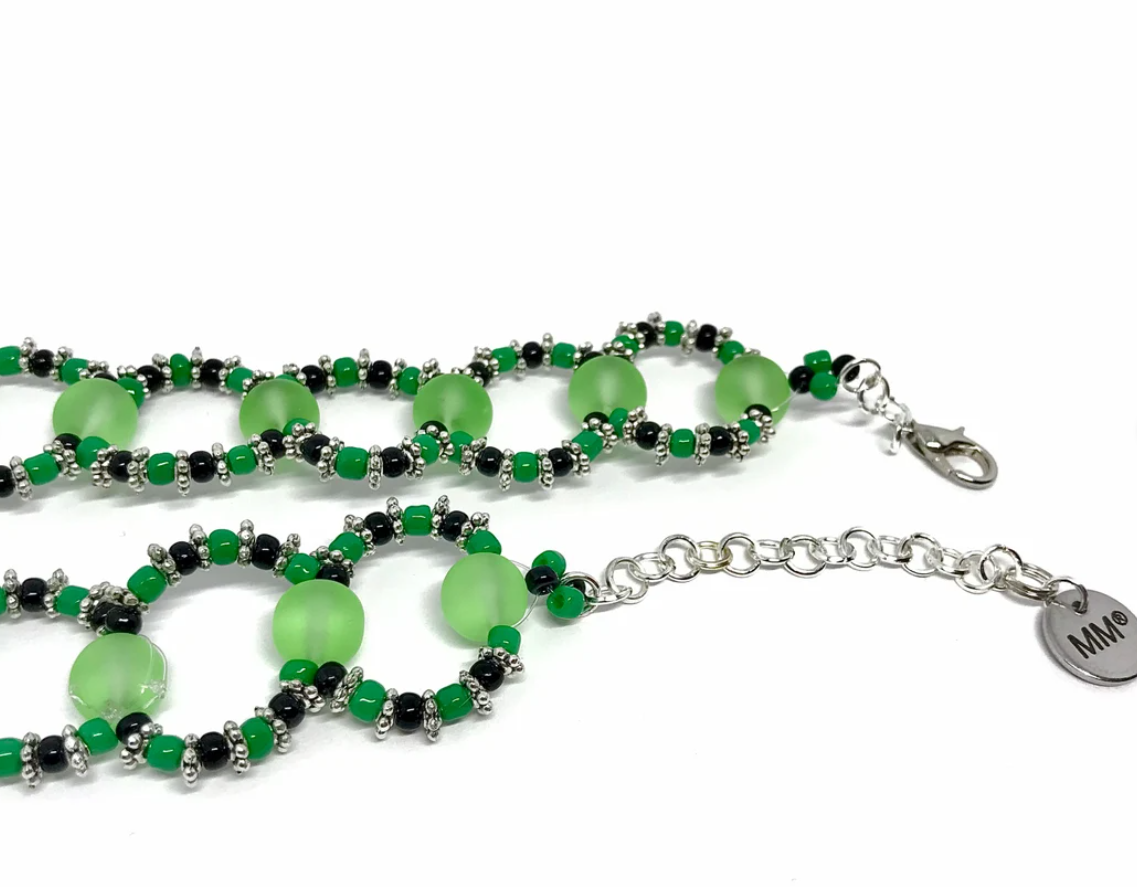 Black and Green Loop Choker Necklace