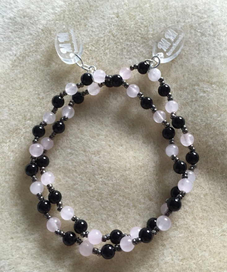 Black Onyx and Rose Quartz Bracelet