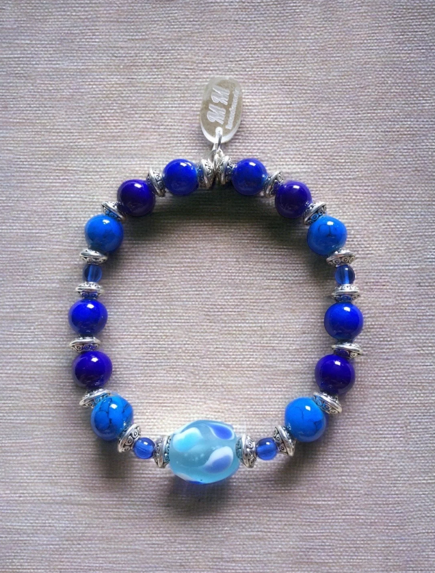Blue and Purple Lampwork Bracelet 