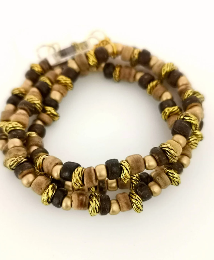 Brown and Gold Coconut Bracelet