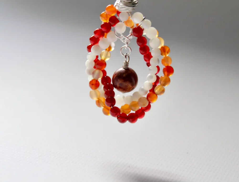 Carnelian, Mother of Pearl & Picasso Jasper Necklace
