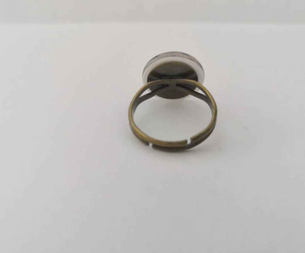 Colourful Flowers Cabochon Ring