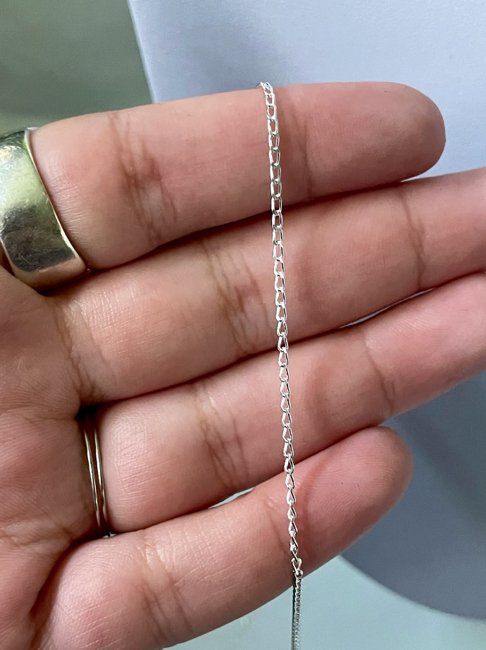 Dainty Sterling Silver Feather Charm Chain Necklace