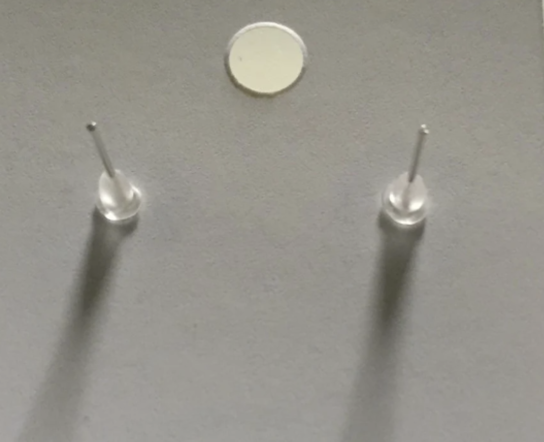 Dark Silver Faux Druzy Cabochon Studs