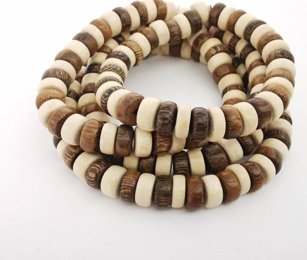Exotic Brown and White Wood Robles Bracelet