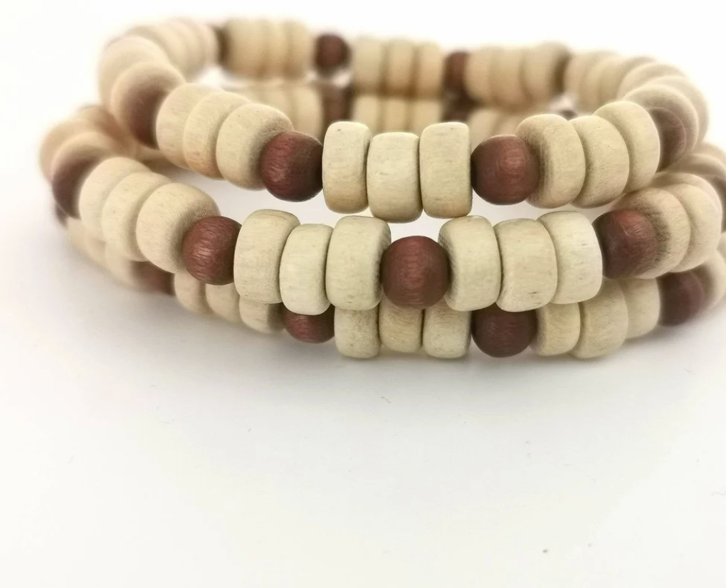 Exotic White Wood and Brown Wood Bracelet