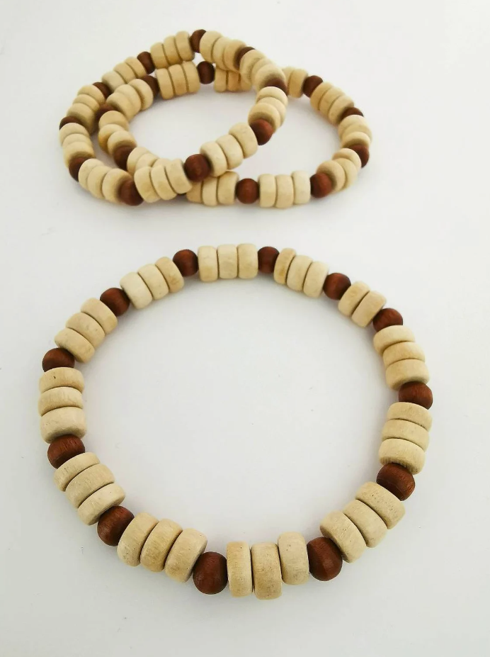 Exotic White Wood and Brown Wood Bracelet