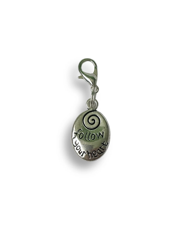 Follow Your Heart Swirl Charm Stitch Marker | Key Ring Addition | Charm Bracelet Addition
