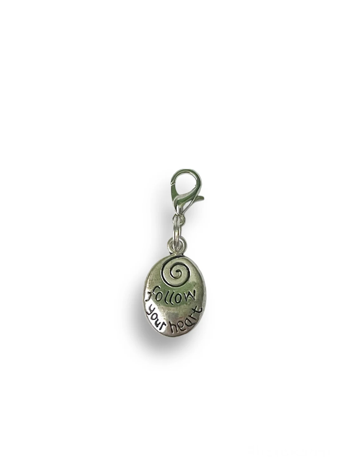 Follow Your Heart Swirl Charm Stitch Marker | Key Ring Addition | Charm Bracelet Addition