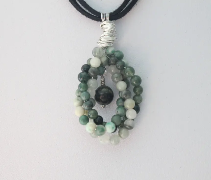 Forest Gemstones - Quartz Agate, Jade & Jasper Twist Necklace