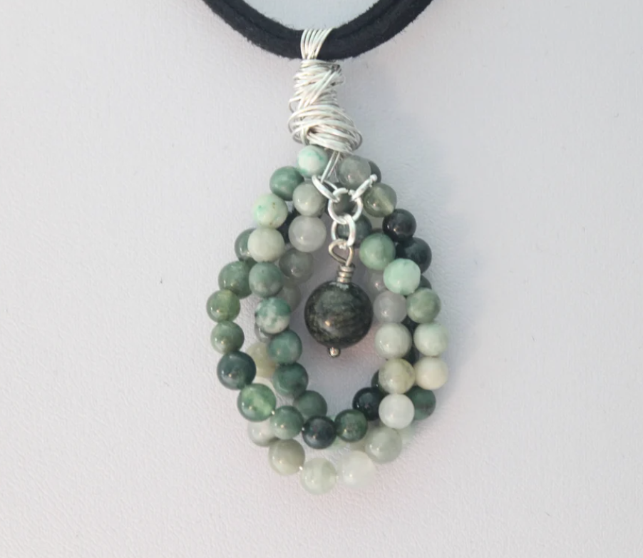 Forest Gemstones - Quartz Agate, Jade & Jasper Twist Necklace