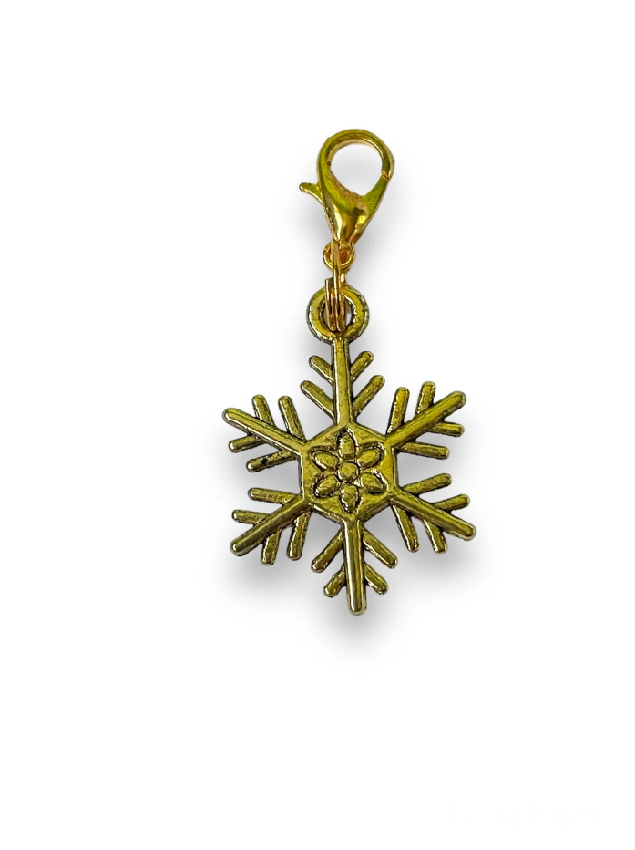 Gold Snowflake Charm Stitch Marker | Key Ring Addition | Key Chain Addition | Charm Bracelet Addition