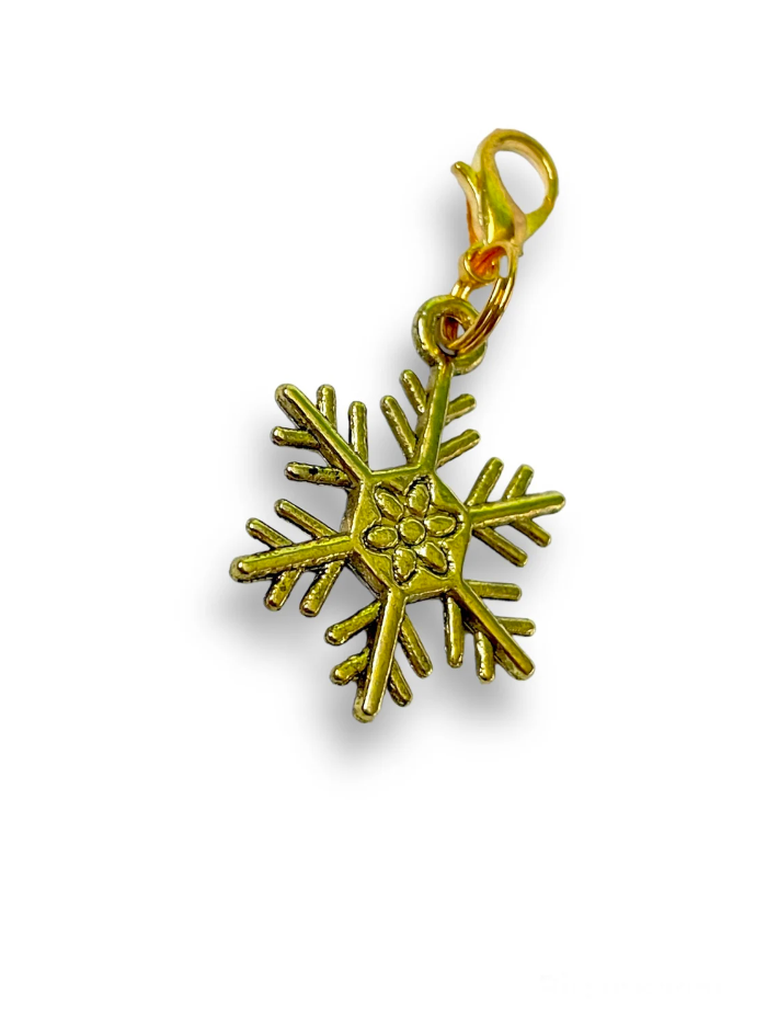 Gold Snowflake Charm Stitch Marker | Key Ring Addition |  Key Chain Addition | Charm Bracelet Addition