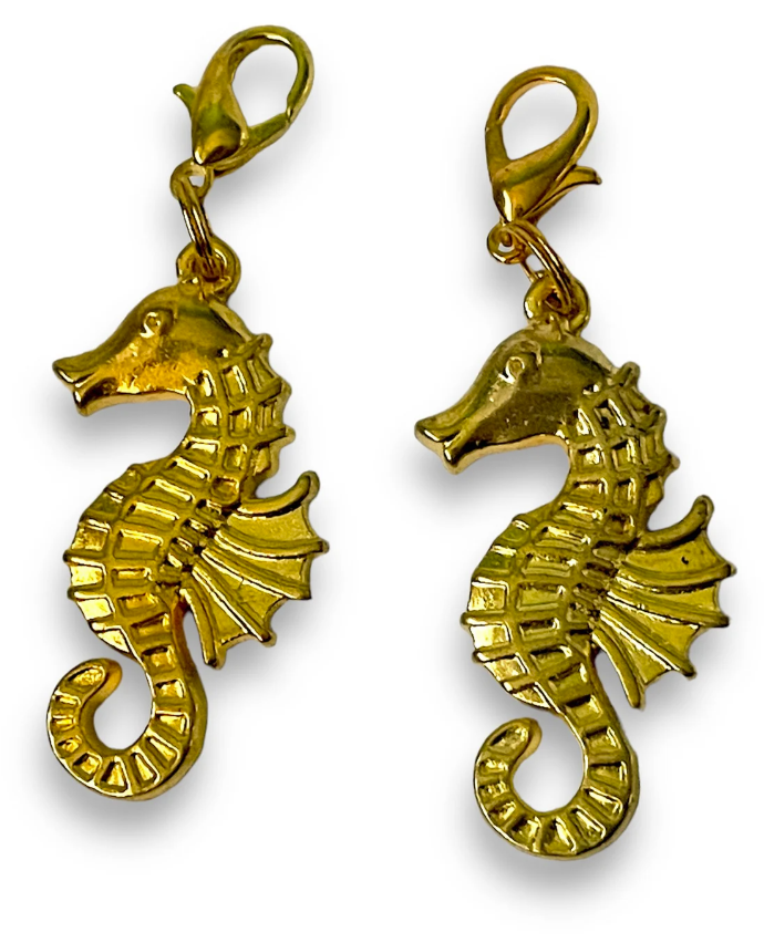Golden Seahorse Stitch Marker | Key Chain or Key Ring Addition | Charm Bracelet Addition