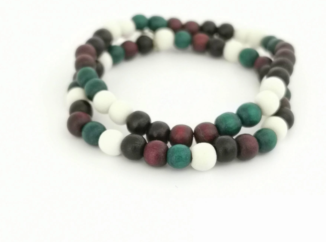 Pack of 2 Earth Tones Wooden Bracelets / Multipack