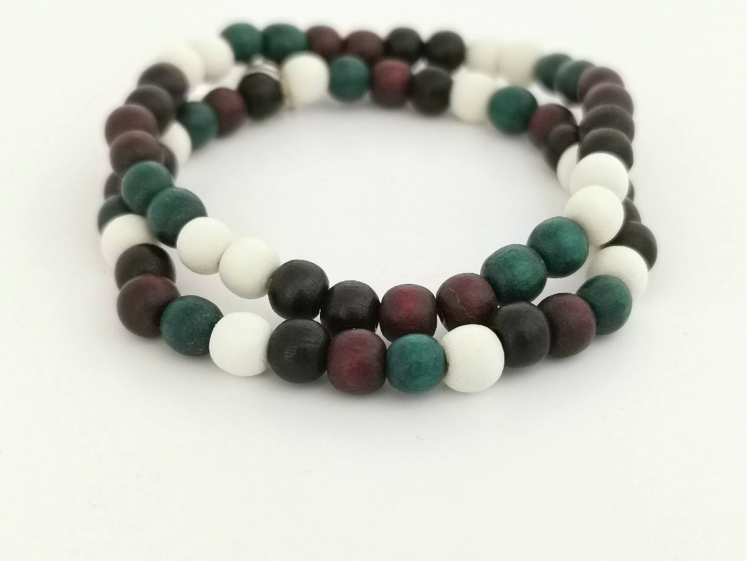 Pack of 2 Earth Tones Wooden Bracelets / Multipack