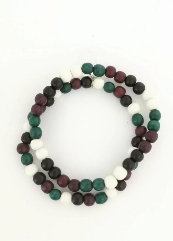 Pack of 2 Earth Tones Wooden Bracelets / Multipack