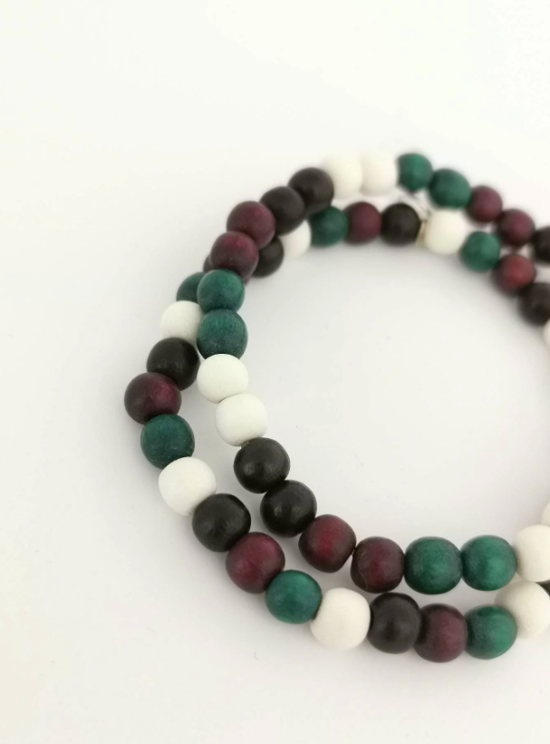 Pack of 2 Earth Tones Wooden Bracelets / Multipack