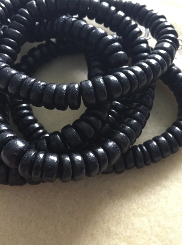 Black Coconut Wooden Bead Bracelet