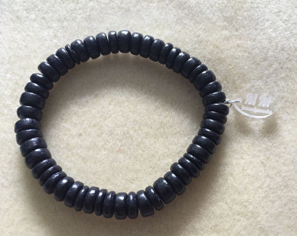 Black Coconut Wooden Bead Bracelet