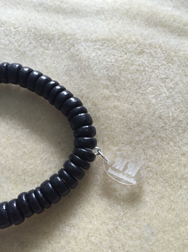 Black Coconut Wooden Bead Bracelet